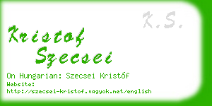 kristof szecsei business card