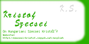 kristof szecsei business card